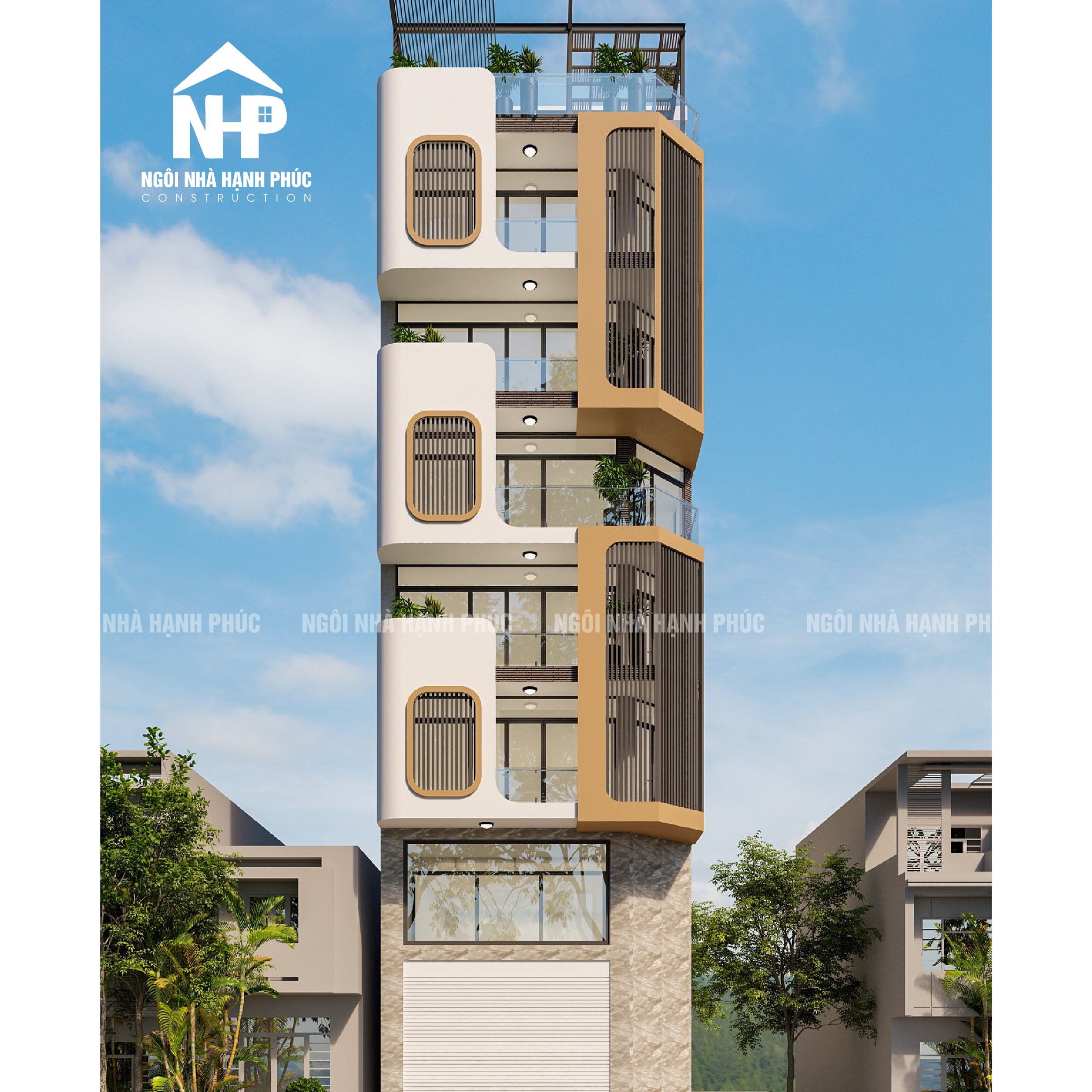 VĂN PHÒNG LÀM VIỆC 8 TẦNG + HẦM +SÂN THƯỢNG