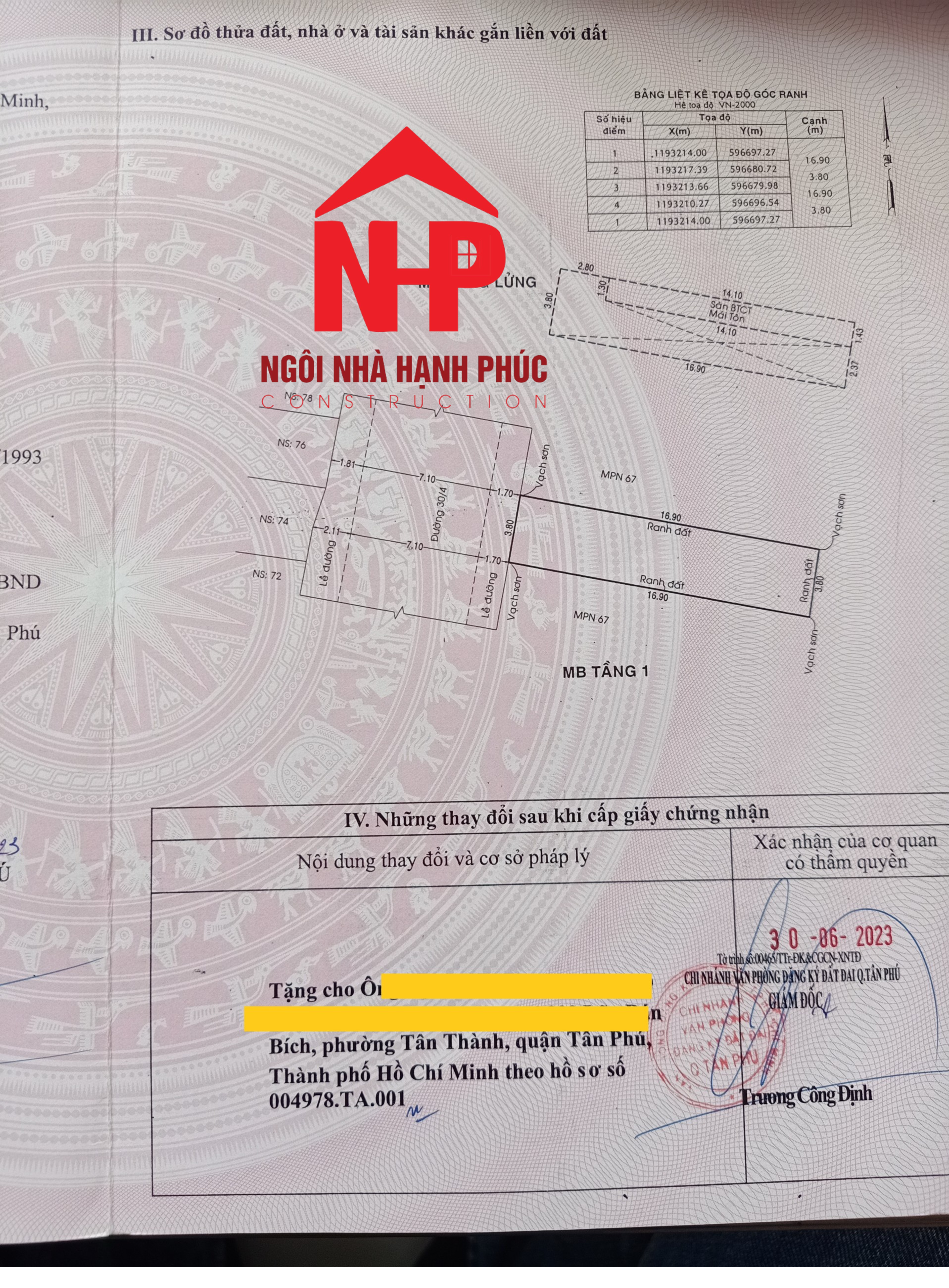 Sổ hồng trao tay – Sau khi hoàn thành hồ sơ pháp lý Đăng bộ (sang tên) T7