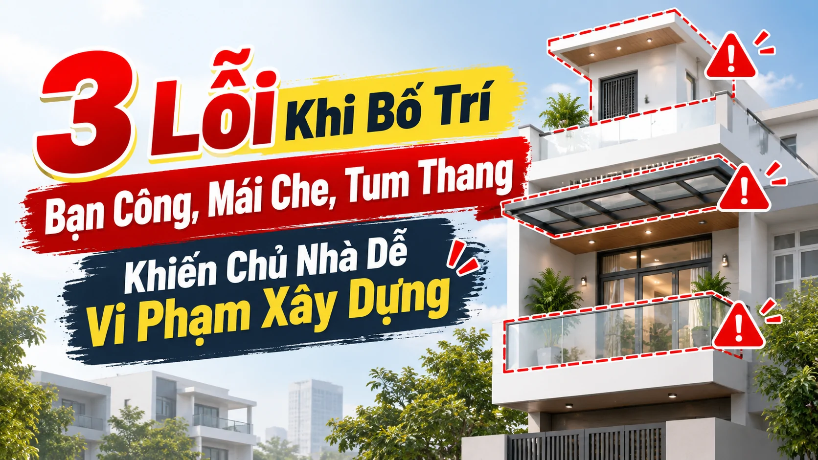 3 Lỗi Khi Bố Trí Ban Công, Mái Che, Tum Thang Khiến Chủ Nhà Dễ Vi Phạm Xây Dựng